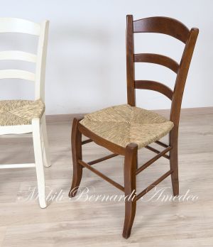 Sedia fatta a mano in legno e paglia stile country adatta per tavoli da pranzo e taverna