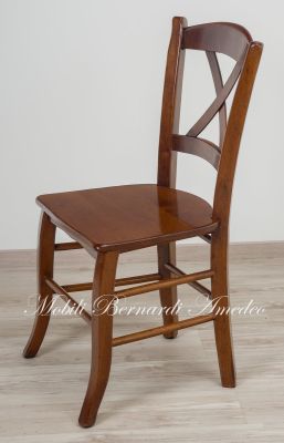 Sedia rustica fatta a mano con seduta in legno massiccio