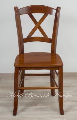 Sedia rustica fatta a mano con seduta in legno massiccio