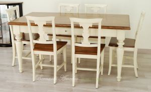 TF23 Tavolo fisso bicolore gambe tornite 180x90 cm