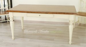TF23 Tavolo fisso bicolore gambe tornite 180x90 cm