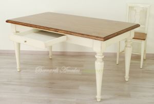 TF23 Tavolo fisso bicolore gambe tornite 180x90 cm