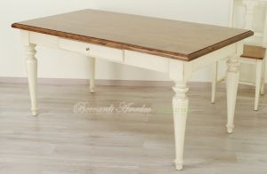 TF23 Tavolo fisso bicolore gambe tornite 180x90 cm