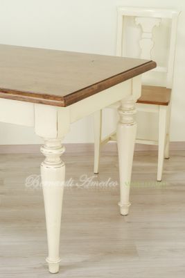 TF23 Tavolo fisso bicolore gambe tornite 180x90 cm