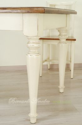 TF23 Tavolo fisso bicolore gambe tornite 180x90 cm
