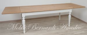 Handcrafted country style solid wood table with light two-tone finish