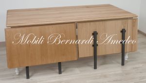 Handcrafted country style solid wood table with light two-tone finish