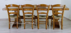 Wooden tavern table with central legs