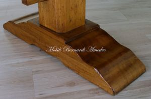 Wooden tavern table with central legs