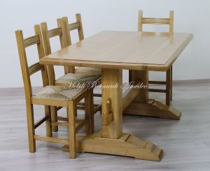 Refectory type solid wood table