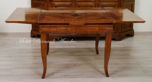 Tavolo quadrato cm 100x100 in ciliegio stile classico con allunghi