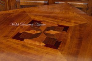 Tavolo quadrato cm 100x100 in ciliegio stile classico con allunghi