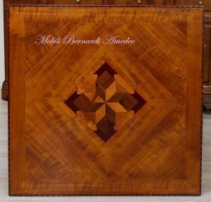 Tavolo quadrato cm 100x100 in ciliegio stile classico con allunghi