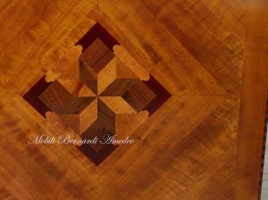 Tavolo quadrato cm 100x100 in ciliegio stile classico con allunghi