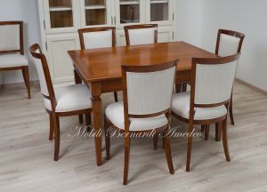 Tavolo da pranzo allungabile costruito artigianalmente in legno e su misura stile classico arte povera