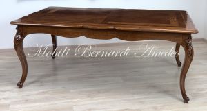 TA354 Tavolo allungabile top intarsiato e gambe curve