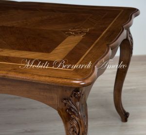 TA354 Tavolo allungabile top intarsiato e gambe curve