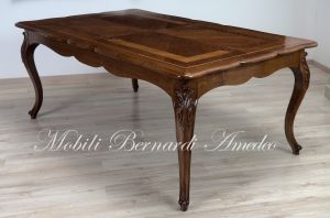TA354 Tavolo allungabile top intarsiato e gambe curve