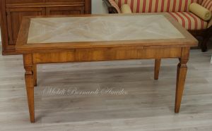 Tavolo rettangolare 160x90 cm in stile classico con allunghi