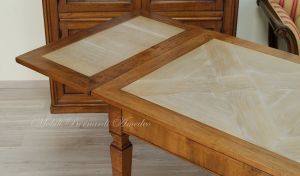 Tavolo rettangolare 160x90 cm in stile classico con allunghi