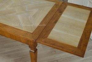 Tavolo rettangolare 160x90 cm in stile classico con allunghi