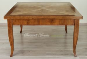 Tavolo quadrato in legno stile classico con prolunghe 140x140 cm