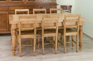 Tavolo da pranzo stile classico in rovere cm 180x110 con prolunghe estraibili