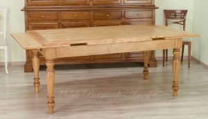 Tavolo da pranzo stile classico in rovere cm 180x110 con prolunghe estraibili