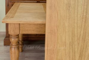 Tavolo da pranzo stile classico in rovere cm 180x110 con prolunghe estraibili