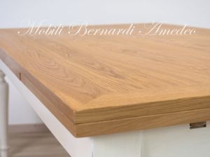 Tavolo da pranzo in legno stile country con prolunghe estraibili