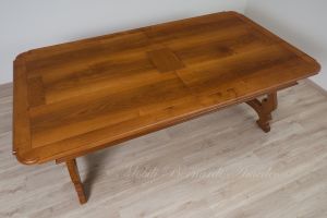 Tavolo 3 Prolunghe Noce Nazionale Gambe A Lira Con Ferro 220x120 Cm 03