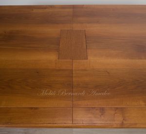 Tavolo 3 Prolunghe Noce Nazionale Gambe A Lira Con Ferro 220x120 Cm 06