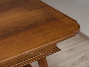 Tavolo 3 Prolunghe Noce Nazionale Gambe A Lira Con Ferro 220x120 Cm 08