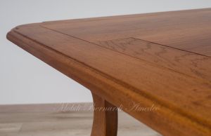 Tavolo 3 Prolunghe Noce Nazionale Gambe A Lira Con Ferro 220x120 Cm 17