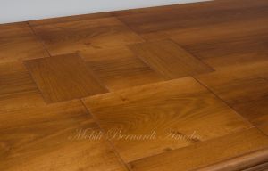 Tavolo 3 Prolunghe Noce Nazionale Gambe A Lira Con Ferro 220x120 Cm 29
