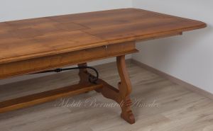 Tavolo 3 Prolunghe Noce Nazionale Gambe A Lira Con Ferro 220x120 Cm 30