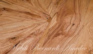 Round table handcrafted with olive wood and additional extensions