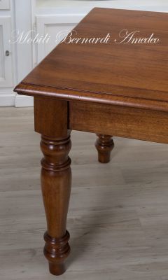 Tavolo Fisso Noce Massello Gambe Tornite 03