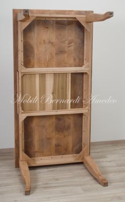 Tavolo in legno massiccio di abete stile country rustico con piano in legno antico piallato e spazzolato