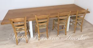 TM60 Tavolone in legno con basamento in ferro
