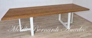 TM60 Tavolone in legno con basamento in ferro