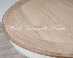 TA86 4TL Tavolo Ovale 4 Prolunghe Rovere Chiaro Gambe Tornite Bianche 130x100 05