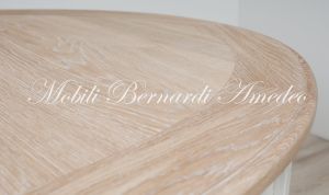 TA86 4TL Tavolo Ovale 4 Prolunghe Rovere Chiaro Gambe Tornite Bianche 130x100 08