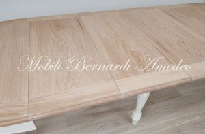 TA86 4TL Tavolo Ovale 4 Prolunghe Rovere Chiaro Gambe Tornite Bianche 130x100 19
