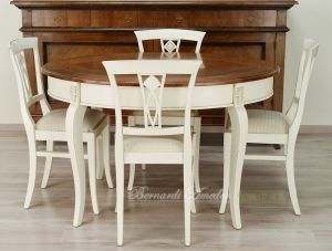 Tavolo da pranzo ovale con prolunghe in legno