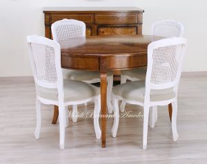 Tavolo ovale classico in legno con prolunghe centrali