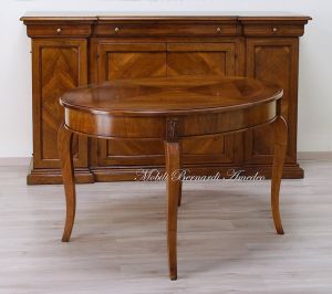 Tavolo ovale classico in legno con prolunghe centrali