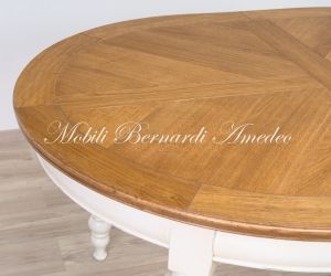TA966 Tavolo ovale in legno 160x120 cm con 2 allunghi centrali