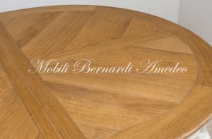 TA966 Tavolo ovale in legno 160x120 cm con 2 allunghi centrali