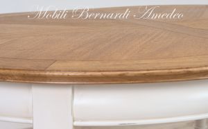 TA966 Tavolo ovale in legno 160x120 cm con 2 allunghi centrali